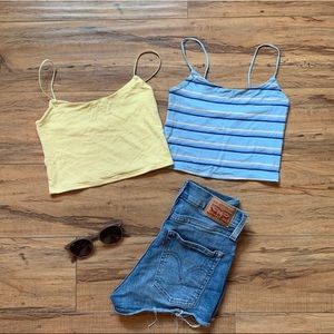 Yellow stretch cropped tank